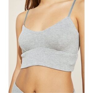 Eberjey Heather Gray Ribbed Bralette